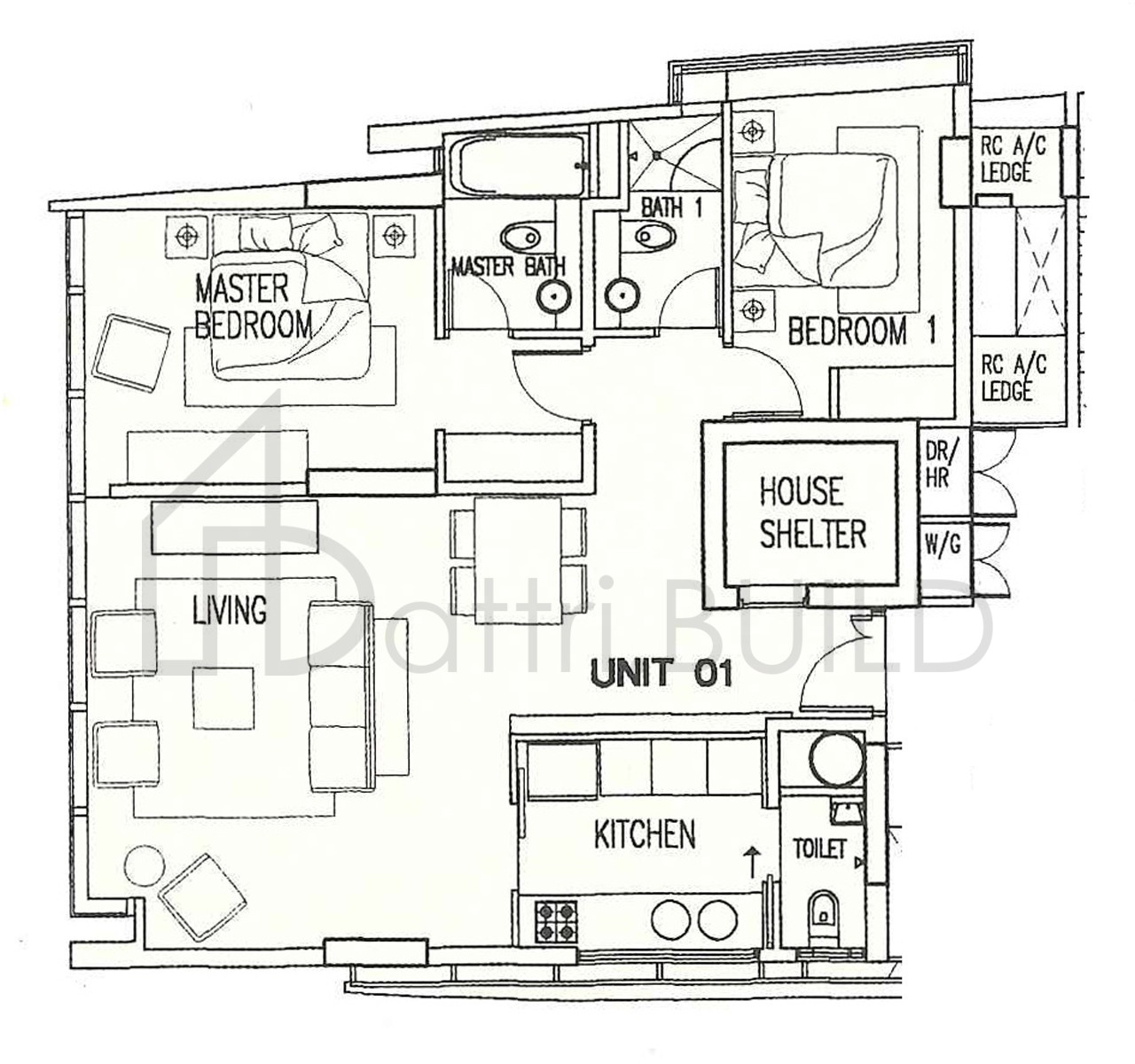 THE ABODE AT DEVONSHIRE Unit 01 floorplan (watermarked)
