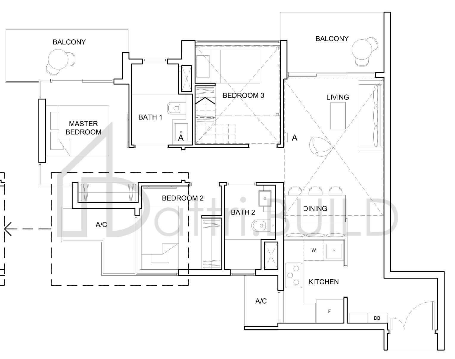 HIGH PARK RESIDENCES 3C1-PH floorplan (watermarked)