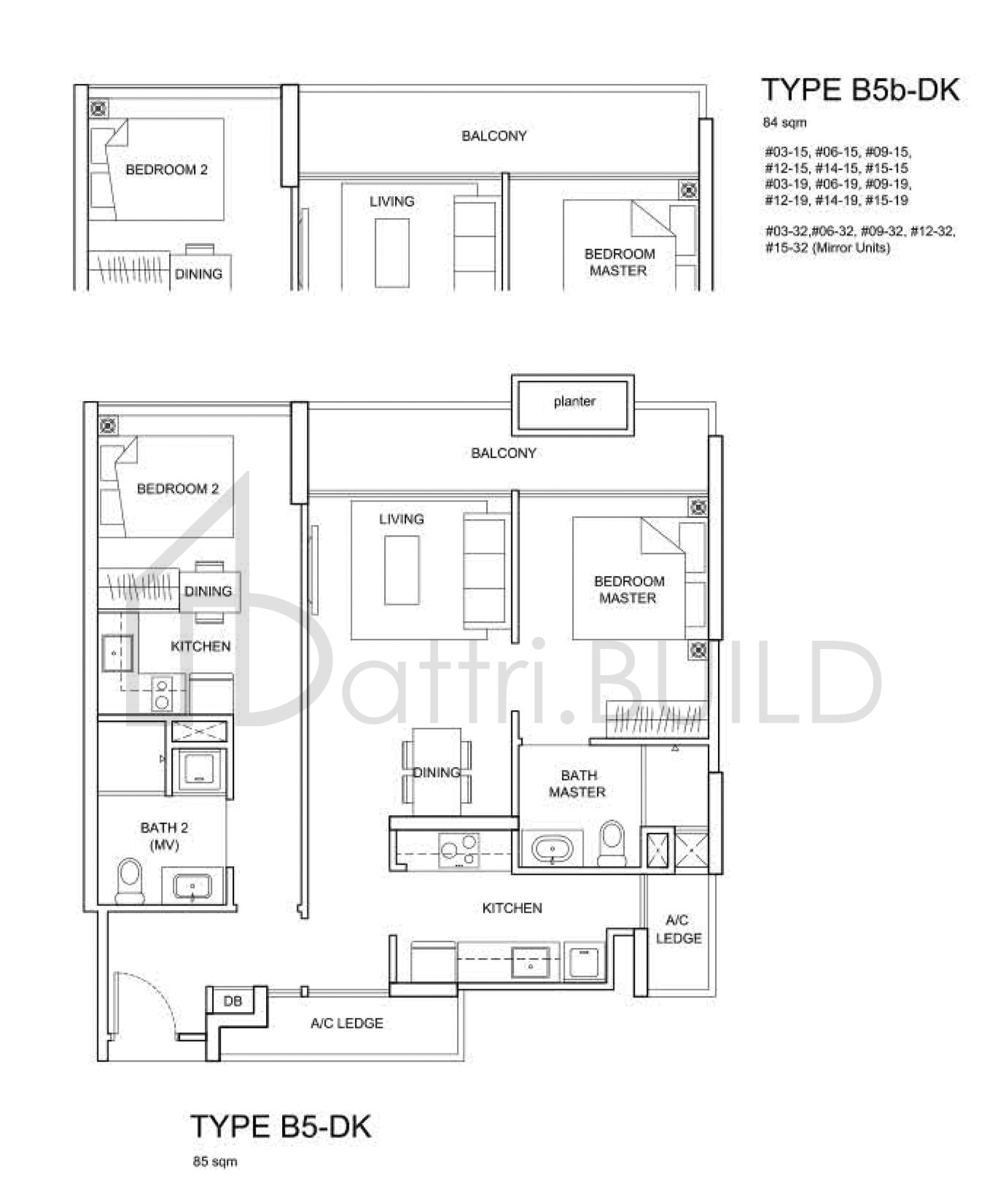 THE SANTORINI B5b-DK floorplan (watermarked)