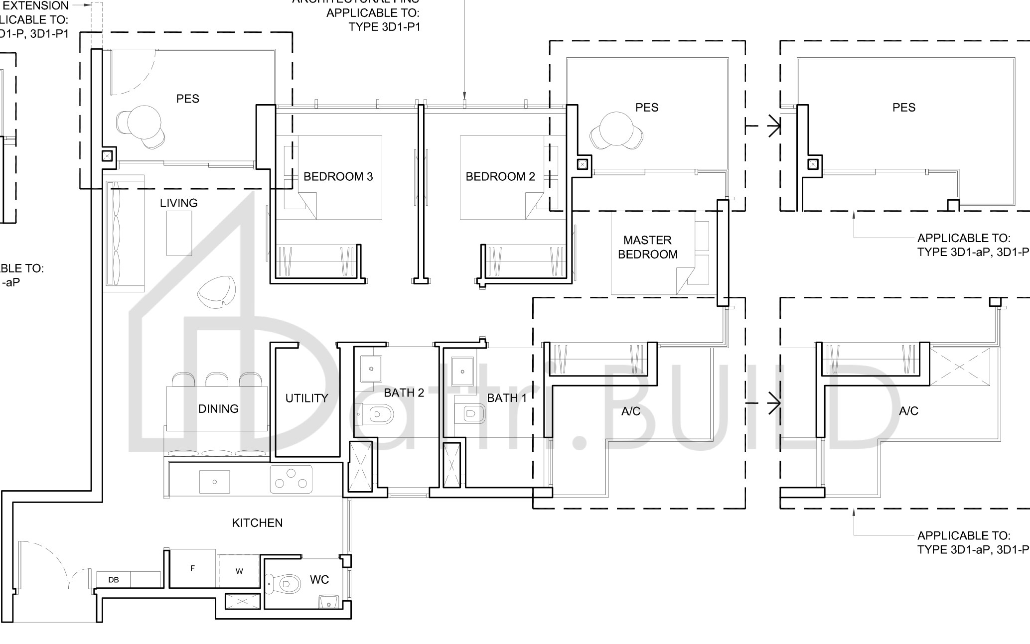 HIGH PARK RESIDENCES 3D1-P floorplan (watermarked)