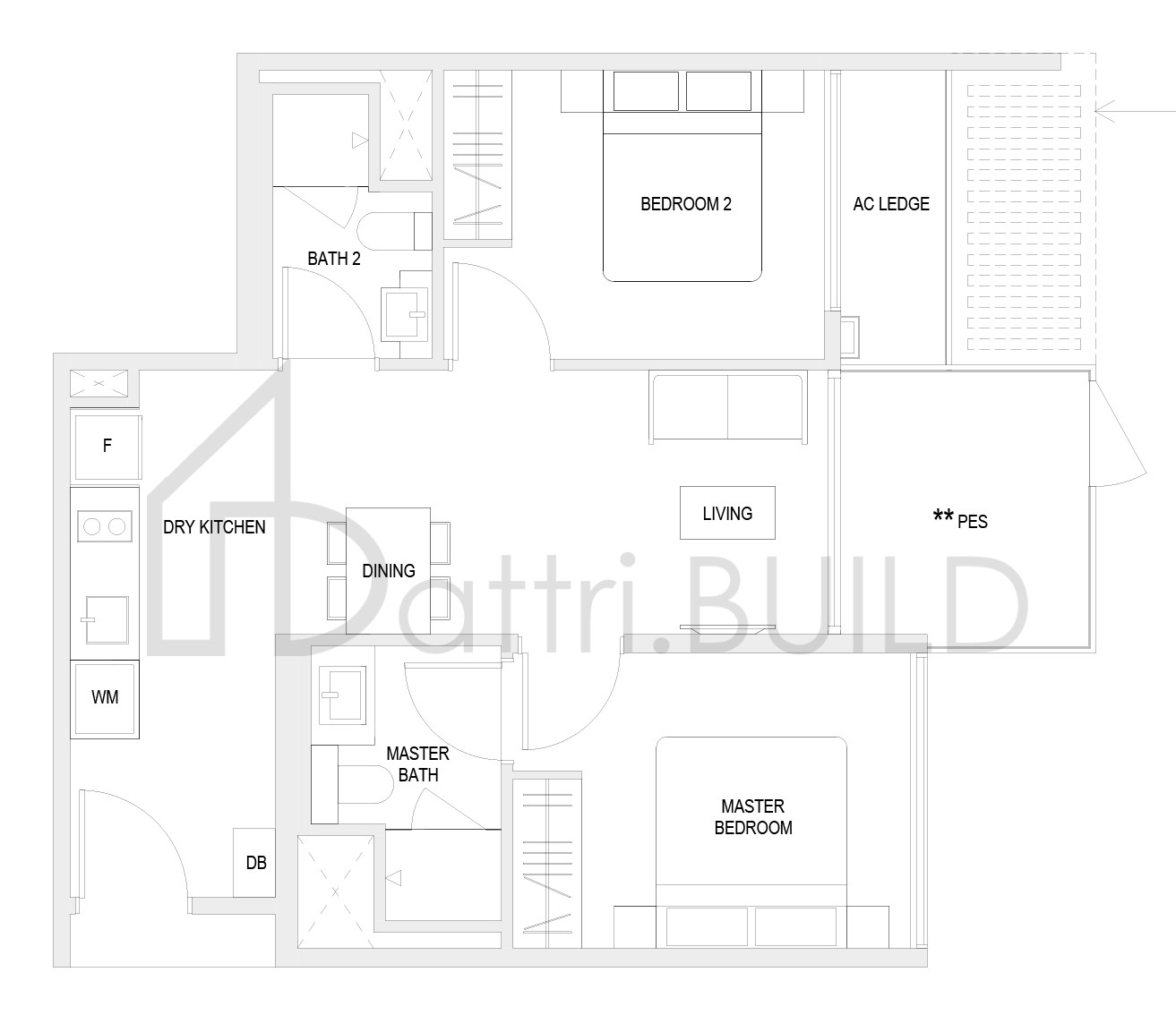 THE VERANDAH RESIDENCES B5P floorplan (watermarked)