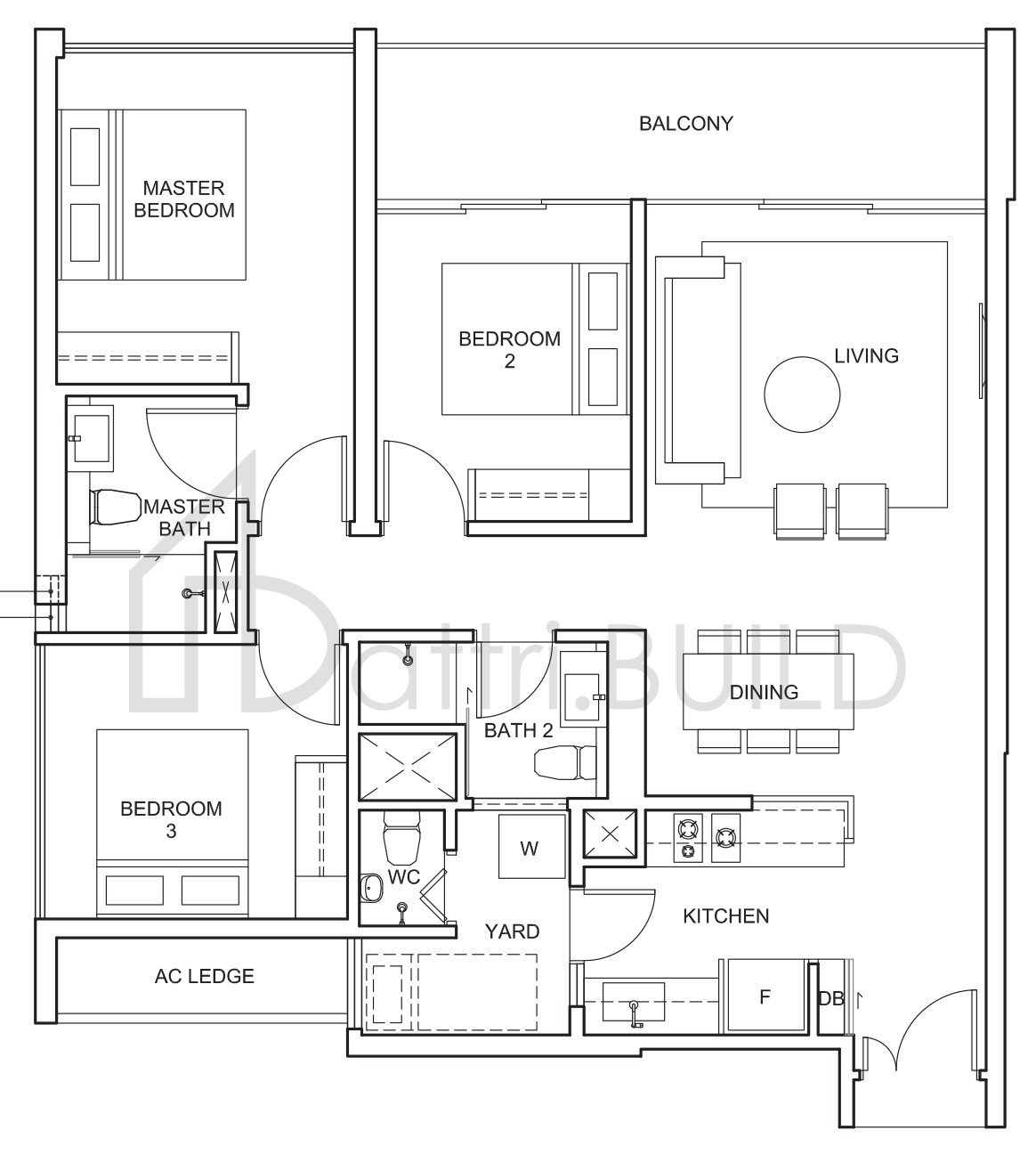THE VENUE RESIDENCES C1 floorplan (watermarked)
