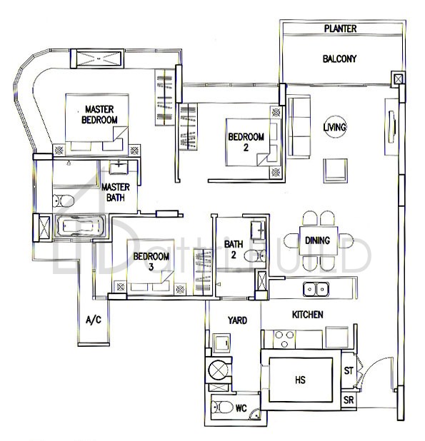 THE CALROSE B3 floorplan (watermarked)