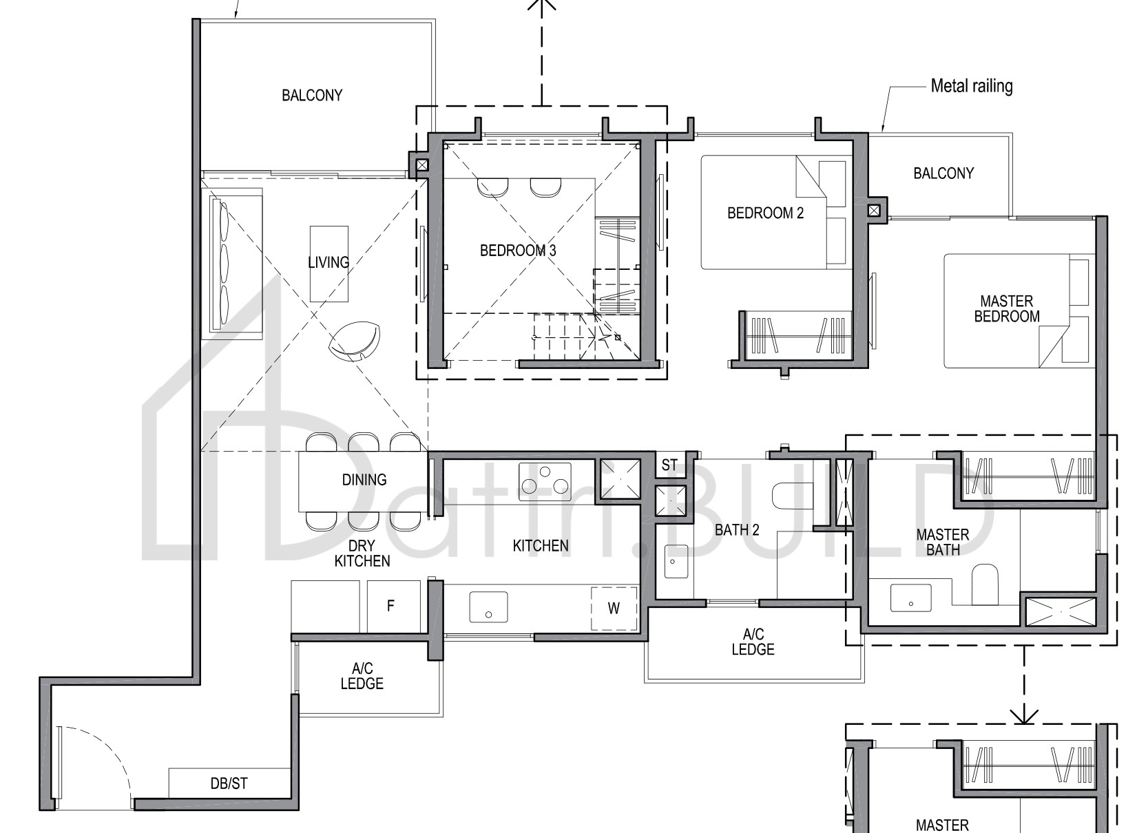 PARK COLONIAL 3C2-PH floorplan (watermarked)