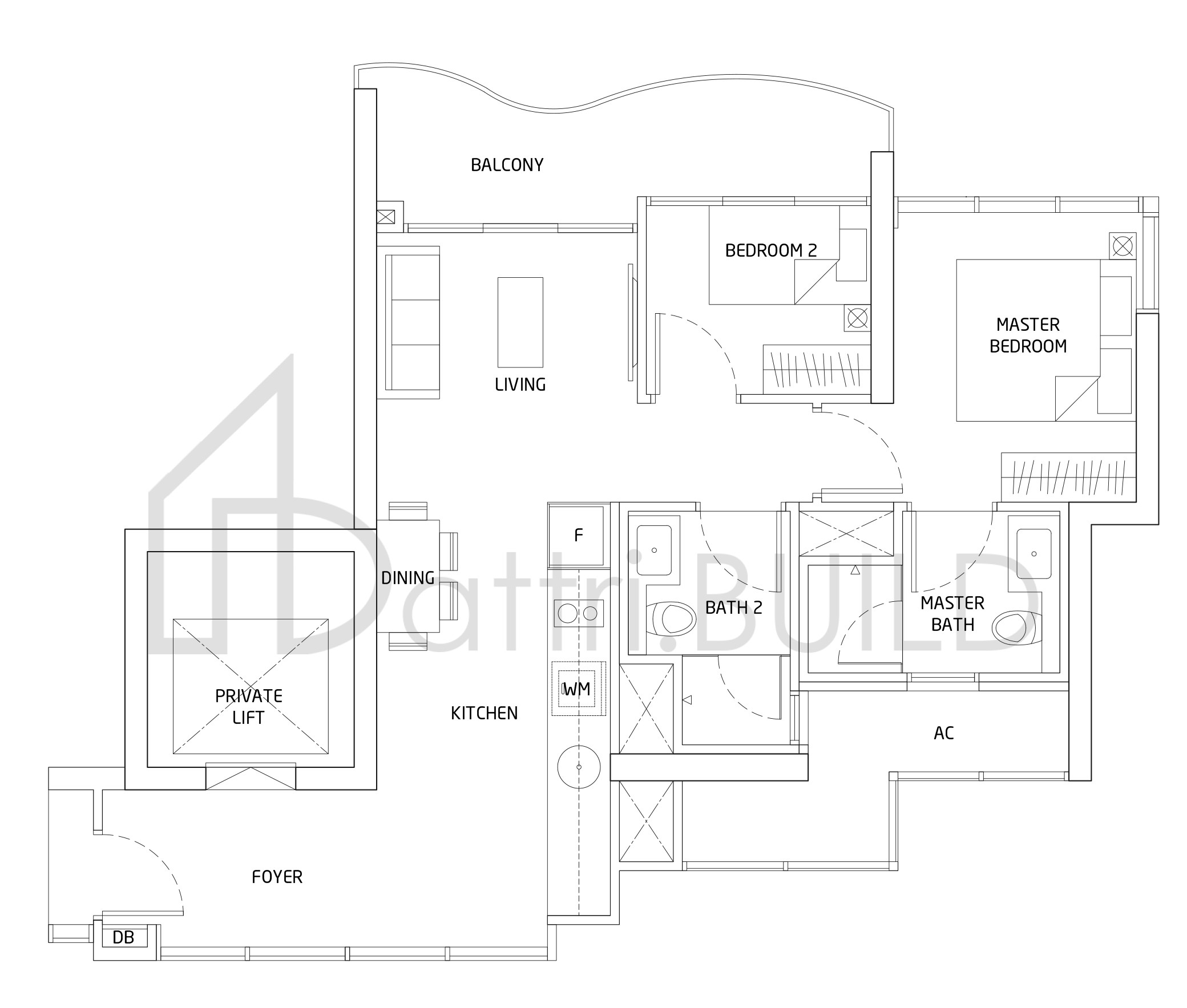 QUEENS PEAK B3 floorplan (watermarked)