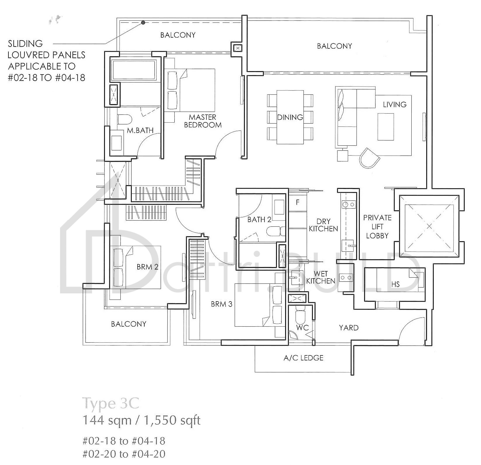 THE GLYNDEBOURNE 3C floorplan (watermarked)