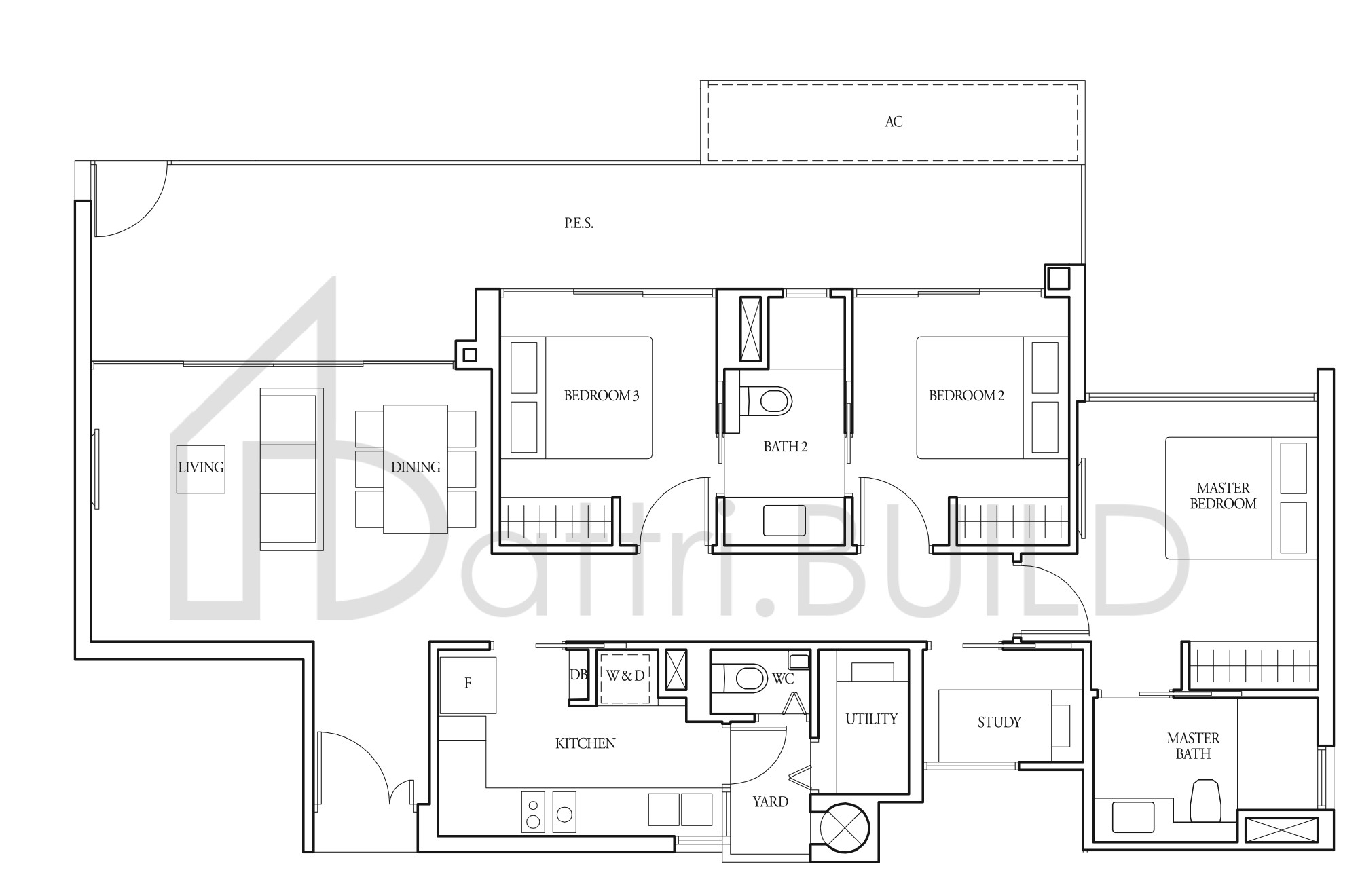 BARTLEY RIDGE (3+1)b1 floorplan (watermarked)