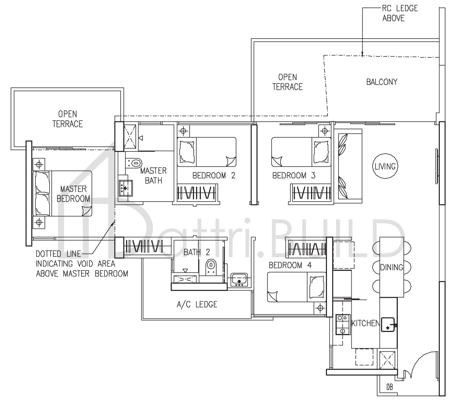THE TRILINQ D1-P1 floorplan (watermarked)
