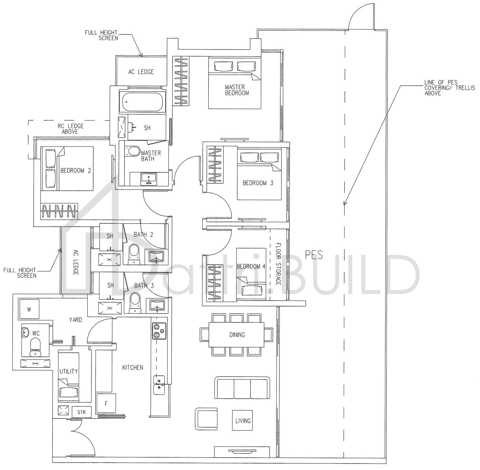 H2O RESIDENCES F2 (PES) floorplan (watermarked)