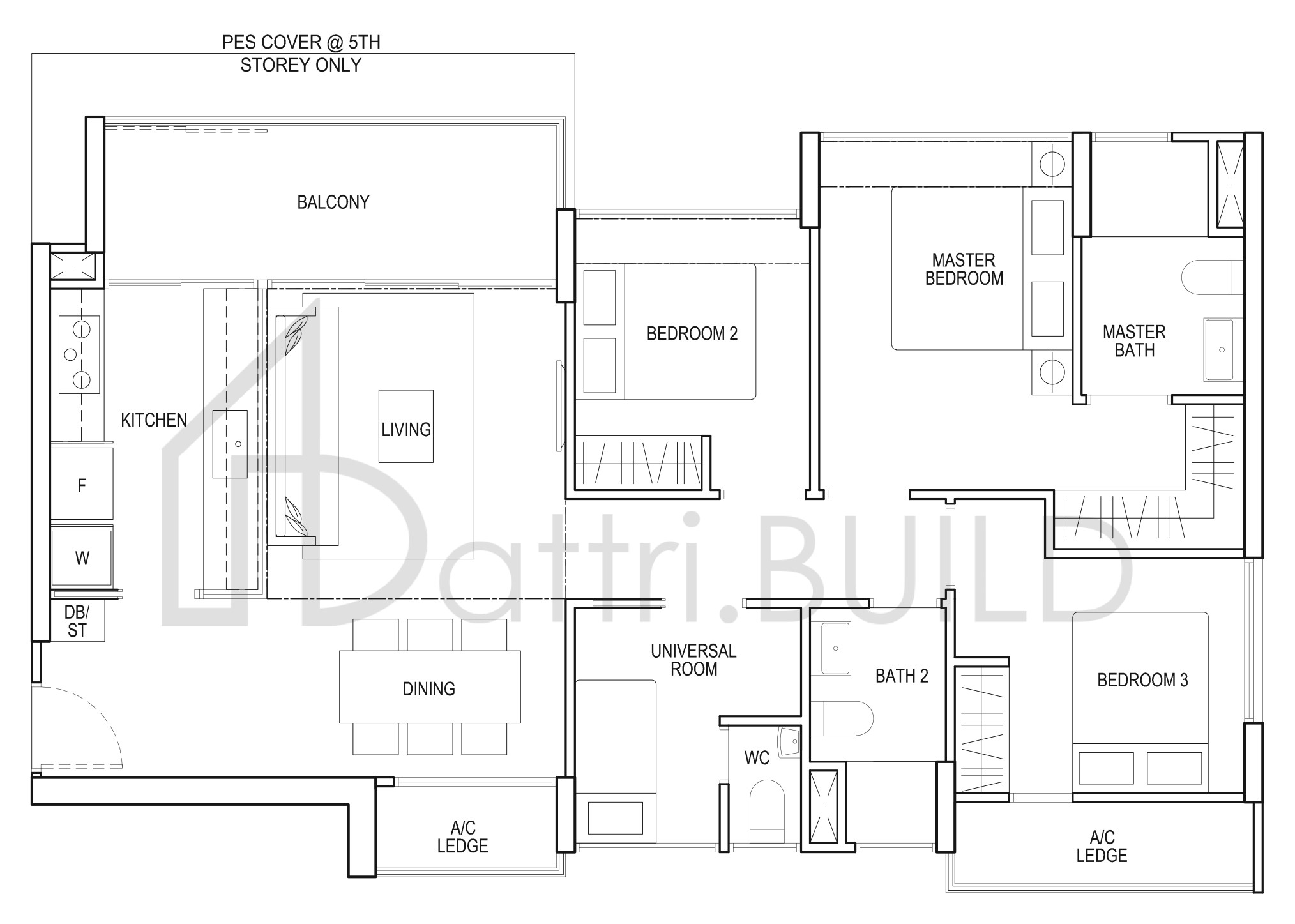 NORTH PARK RESIDENCES D1 floorplan (watermarked)
