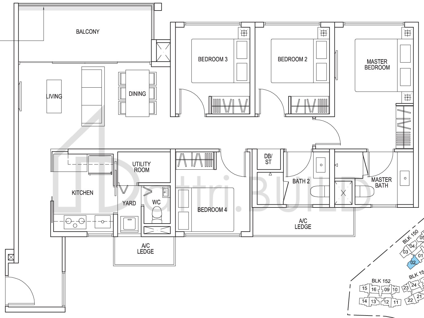 THE BROWNSTONE C4b floorplan (watermarked)