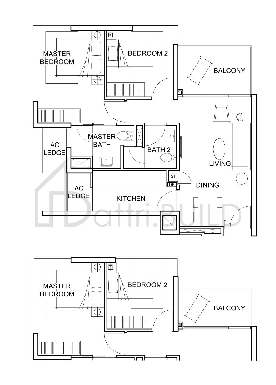 FORESQUE RESIDENCES B2 (VARIATION) floorplan (watermarked)