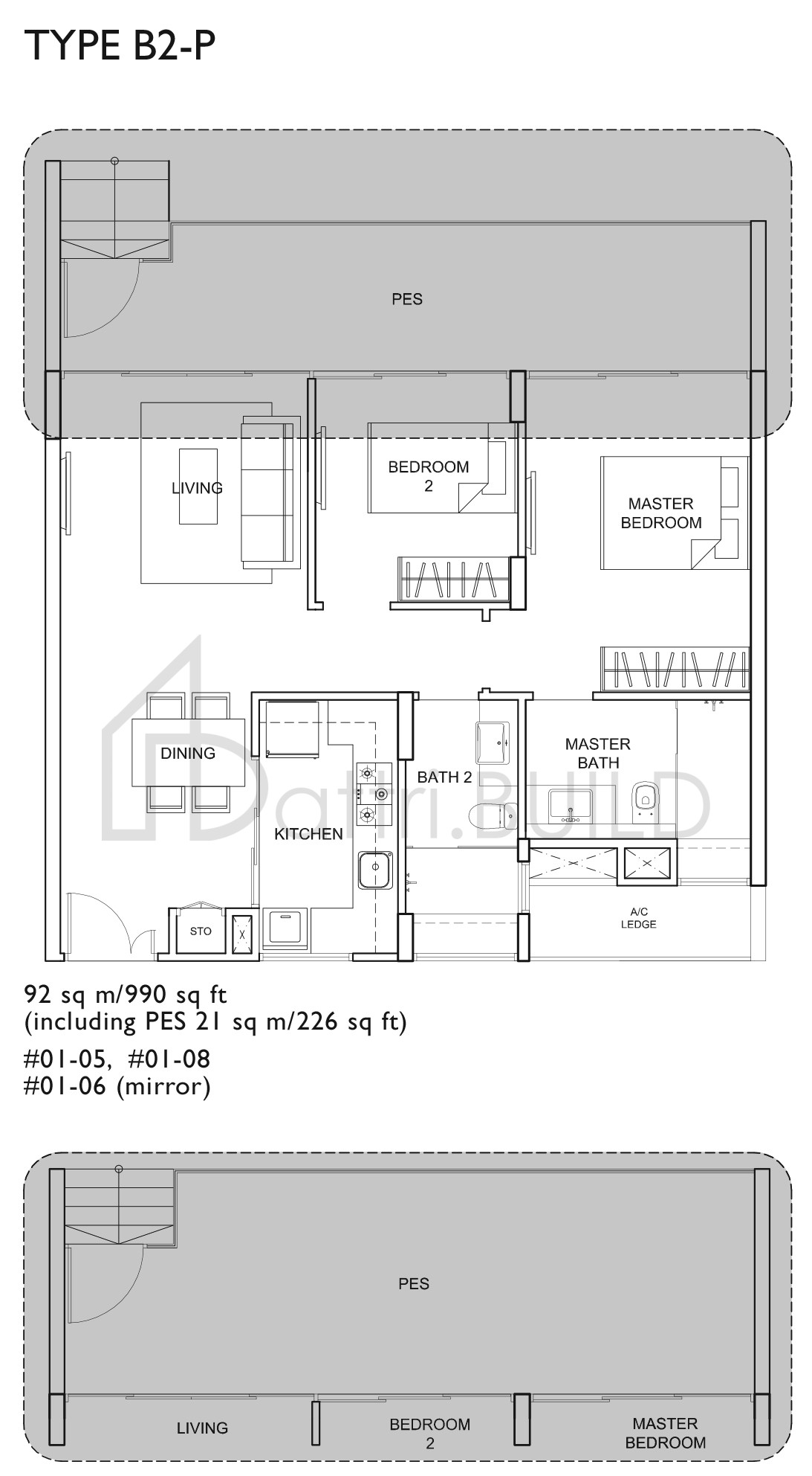 UBER 388 B2-P floorplan (watermarked)