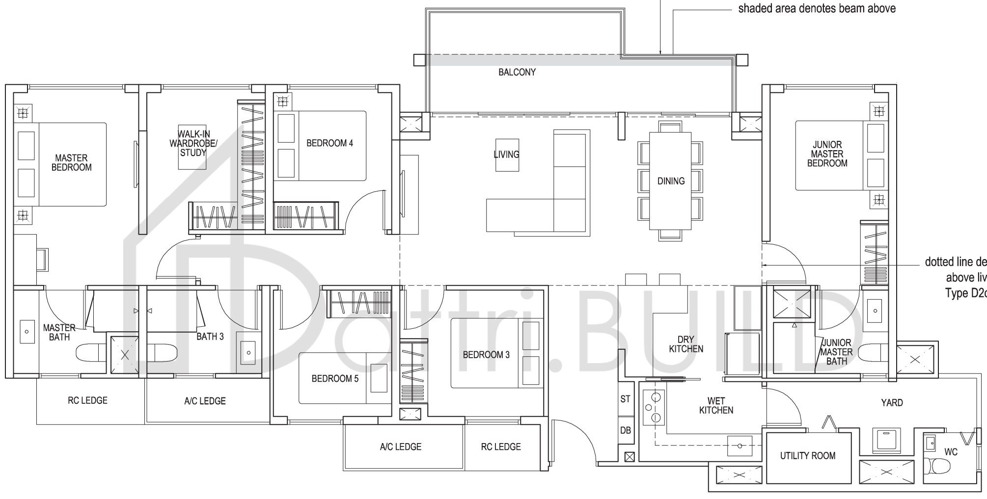 THE BROWNSTONE D2 floorplan (watermarked)