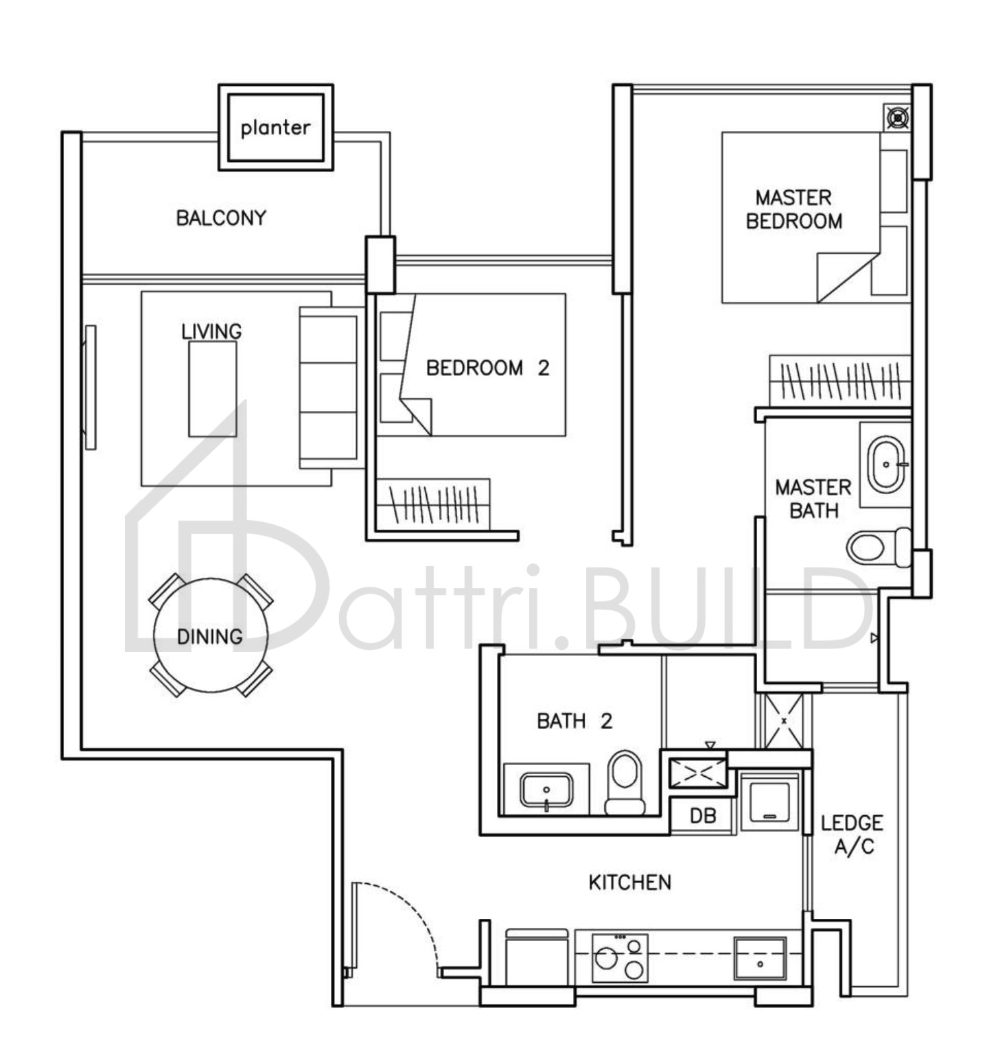 THE SANTORINI B3 floorplan (watermarked)