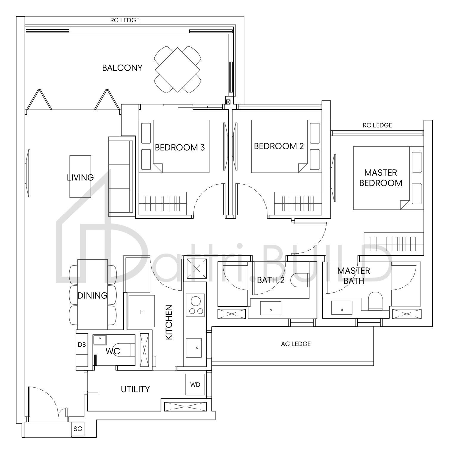 ONE HOLLAND VILLAGE RESIDENCES C1 floorplan (watermarked)