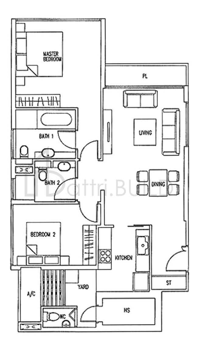 THE WHARF RESIDENCE A1-b floorplan (watermarked)