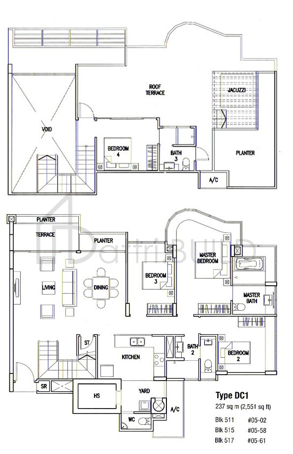 THE CALROSE DC1 floorplan (watermarked)