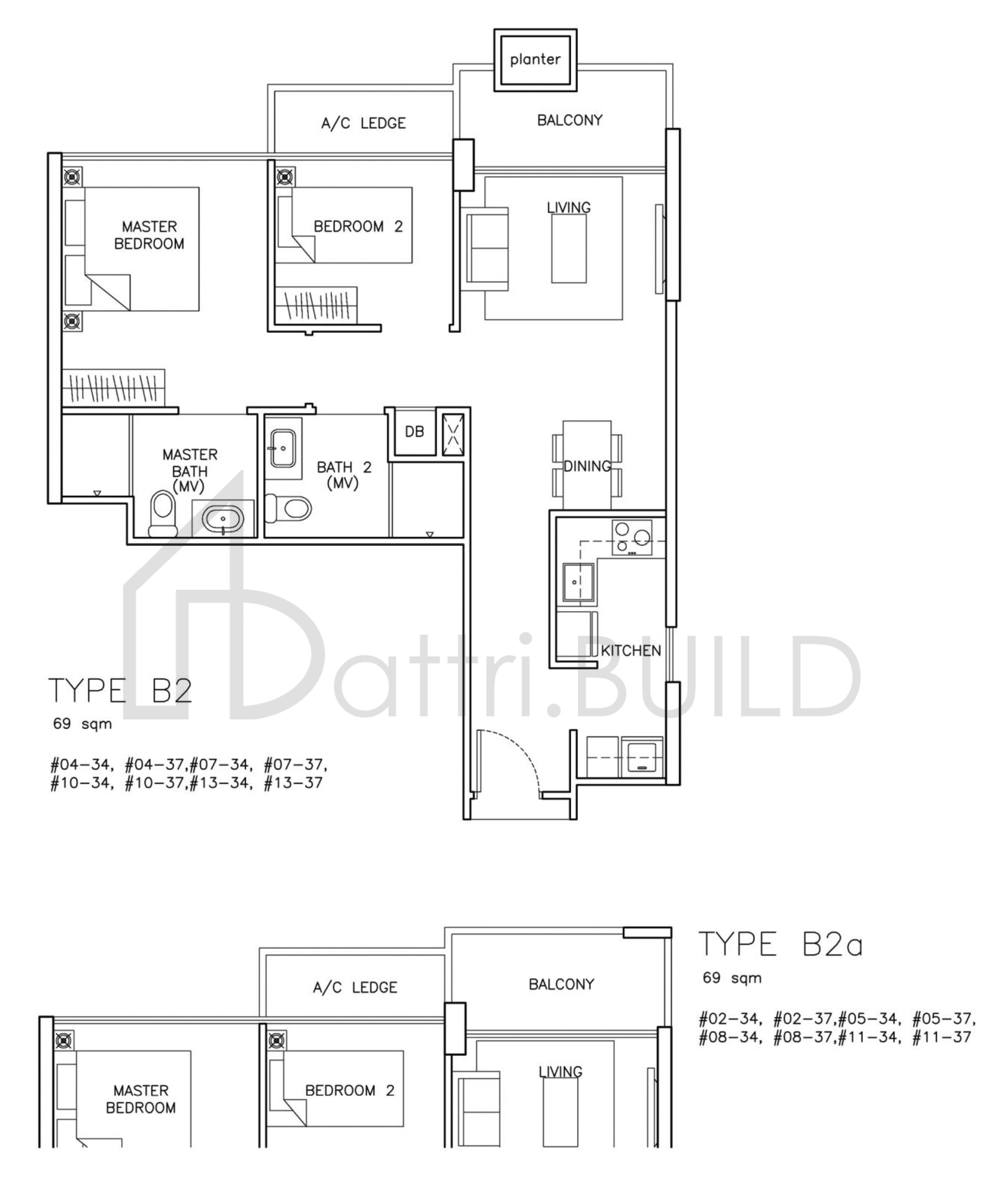 THE SANTORINI B2a floorplan (watermarked)