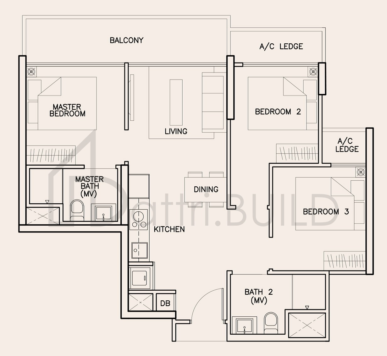 TRE RESIDENCES C1 floorplan (watermarked)