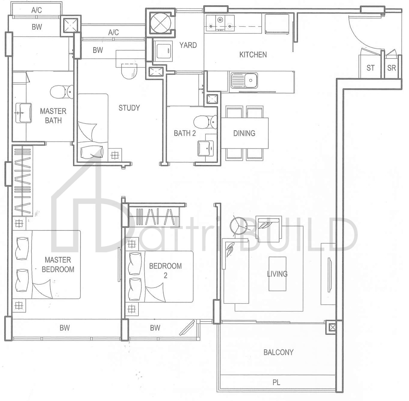 CLEMENTIWOODS CONDOMINIUM BS1 floorplan (watermarked)