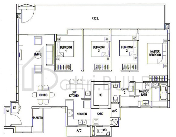 THE CALROSE C3P floorplan (watermarked)