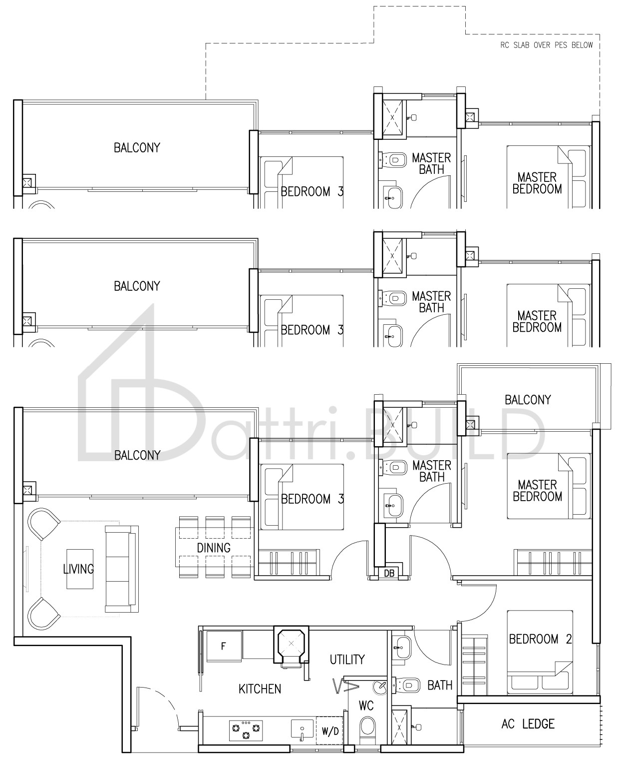 THE SKYWOODS 3 S3 floorplan (watermarked)