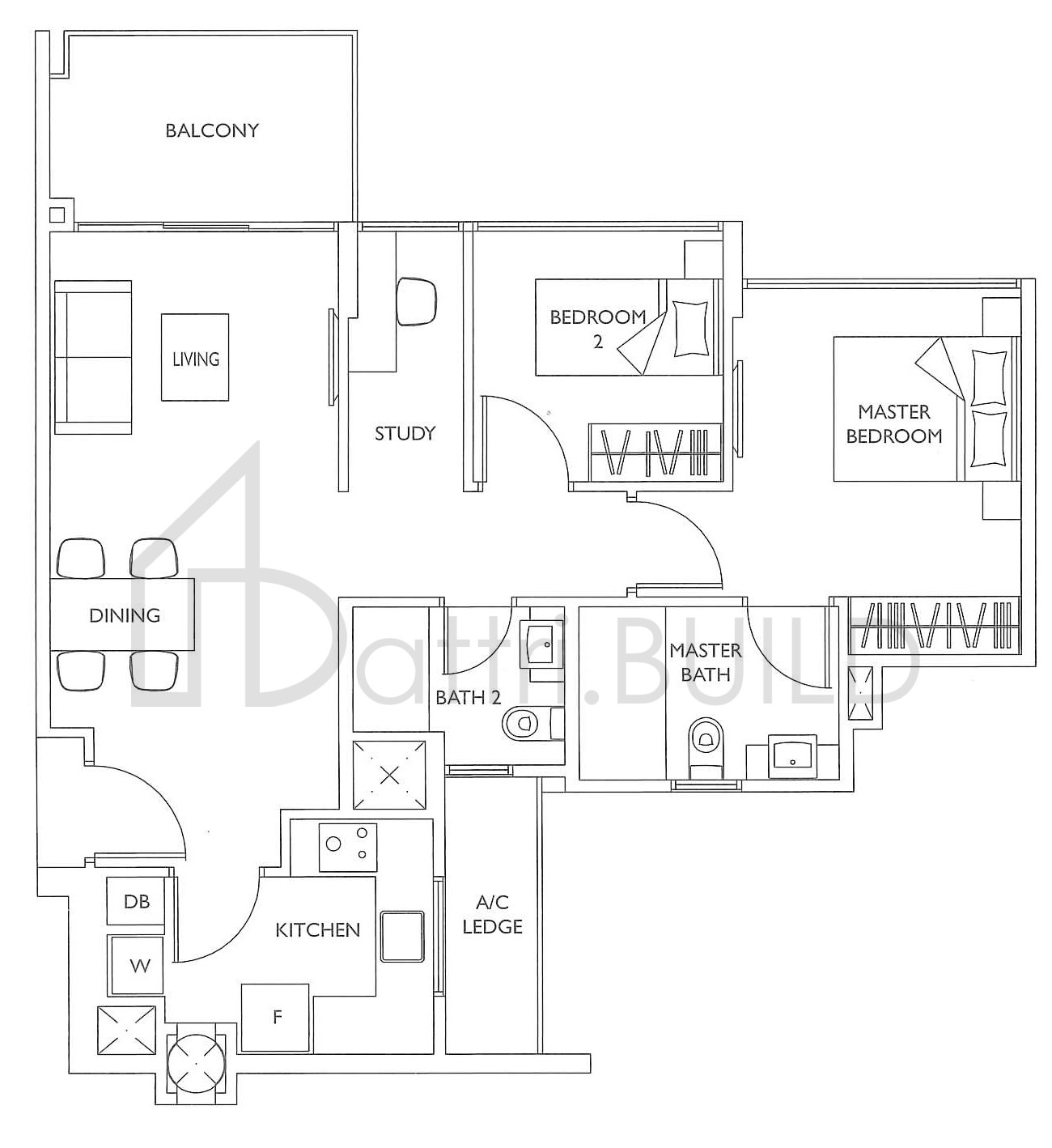 THE LUXURIE BS2 floorplan (watermarked)