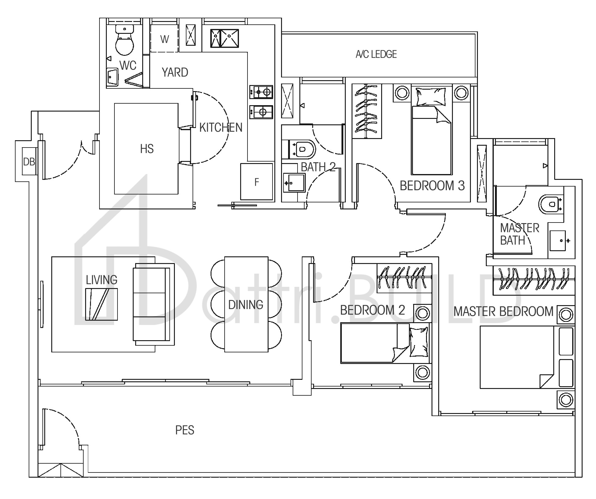 HEDGES PARK CONDOMINIUM 3c1 floorplan (watermarked)