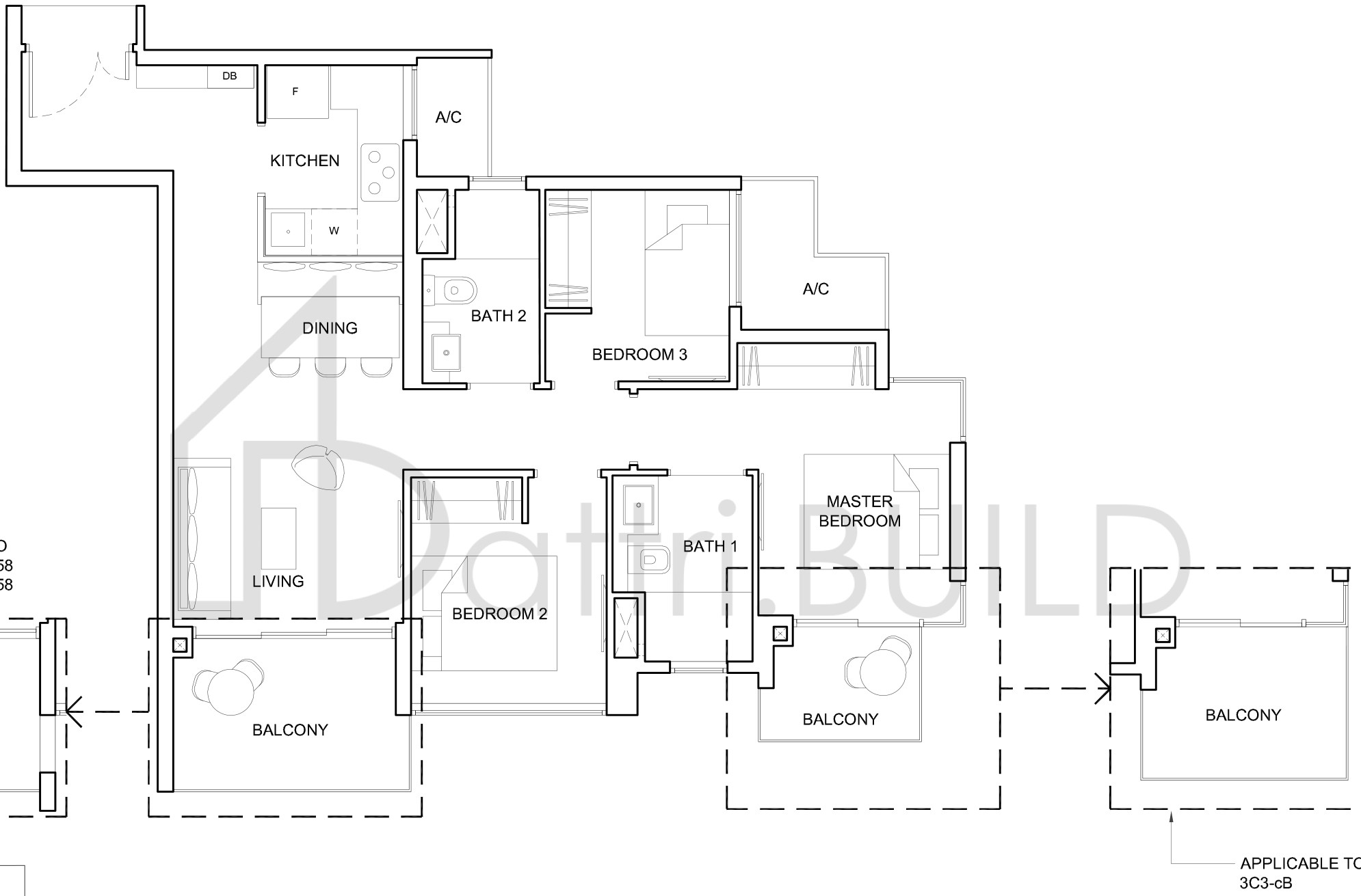 HIGH PARK RESIDENCES 3C3-cB floorplan (watermarked)