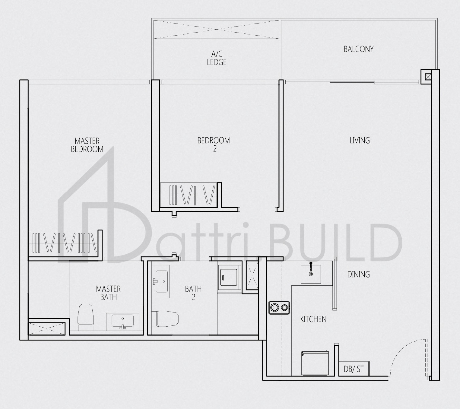 Q BAY RESIDENCES B-b floorplan (watermarked)