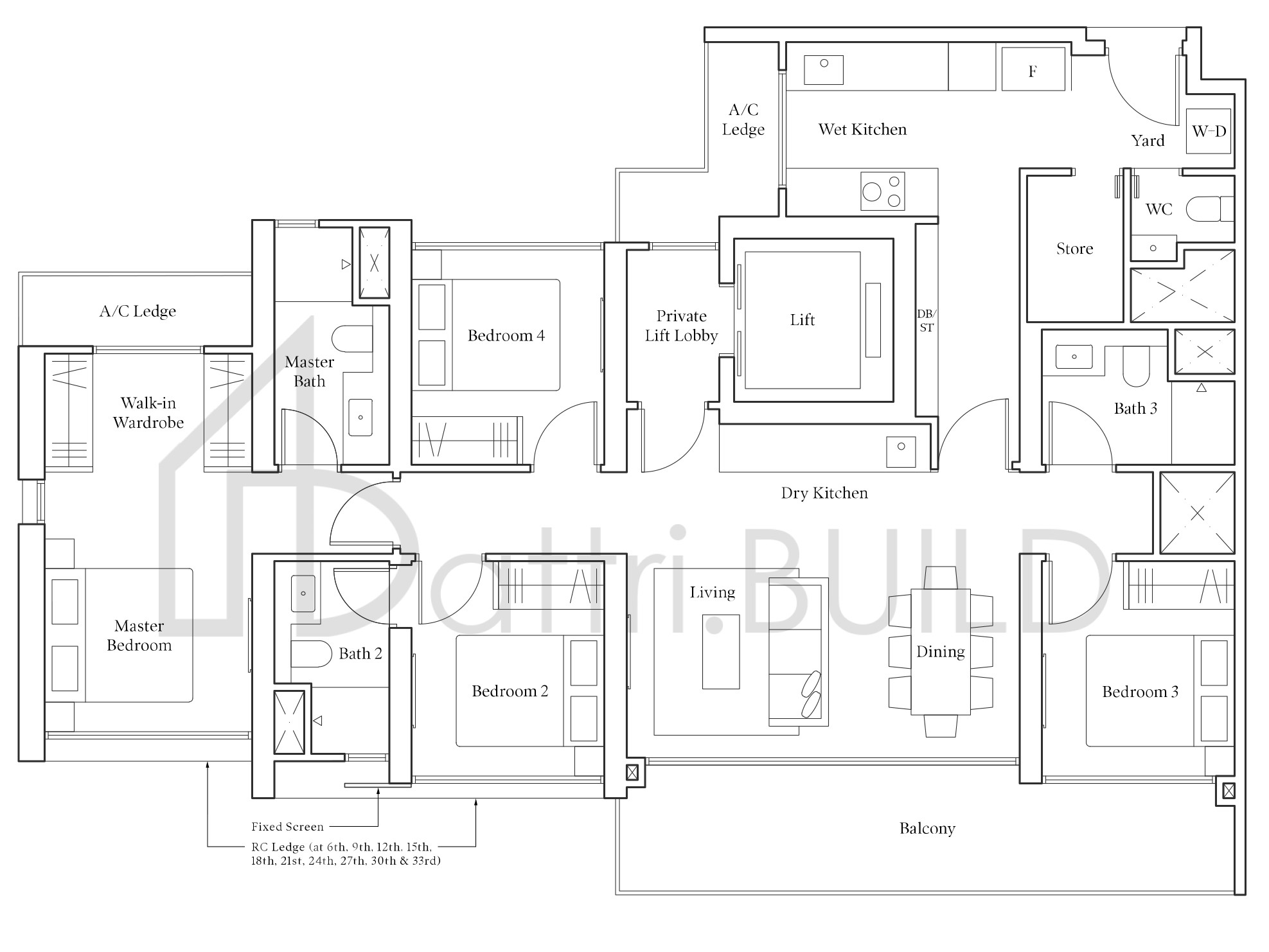 AVENUE SOUTH RESIDENCE DP1 floorplan (watermarked)