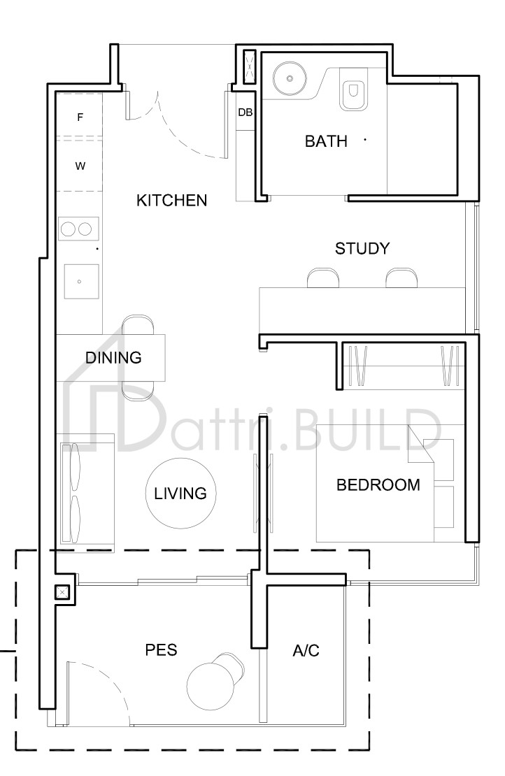 HIGH PARK RESIDENCES 1S1-P floorplan (watermarked)