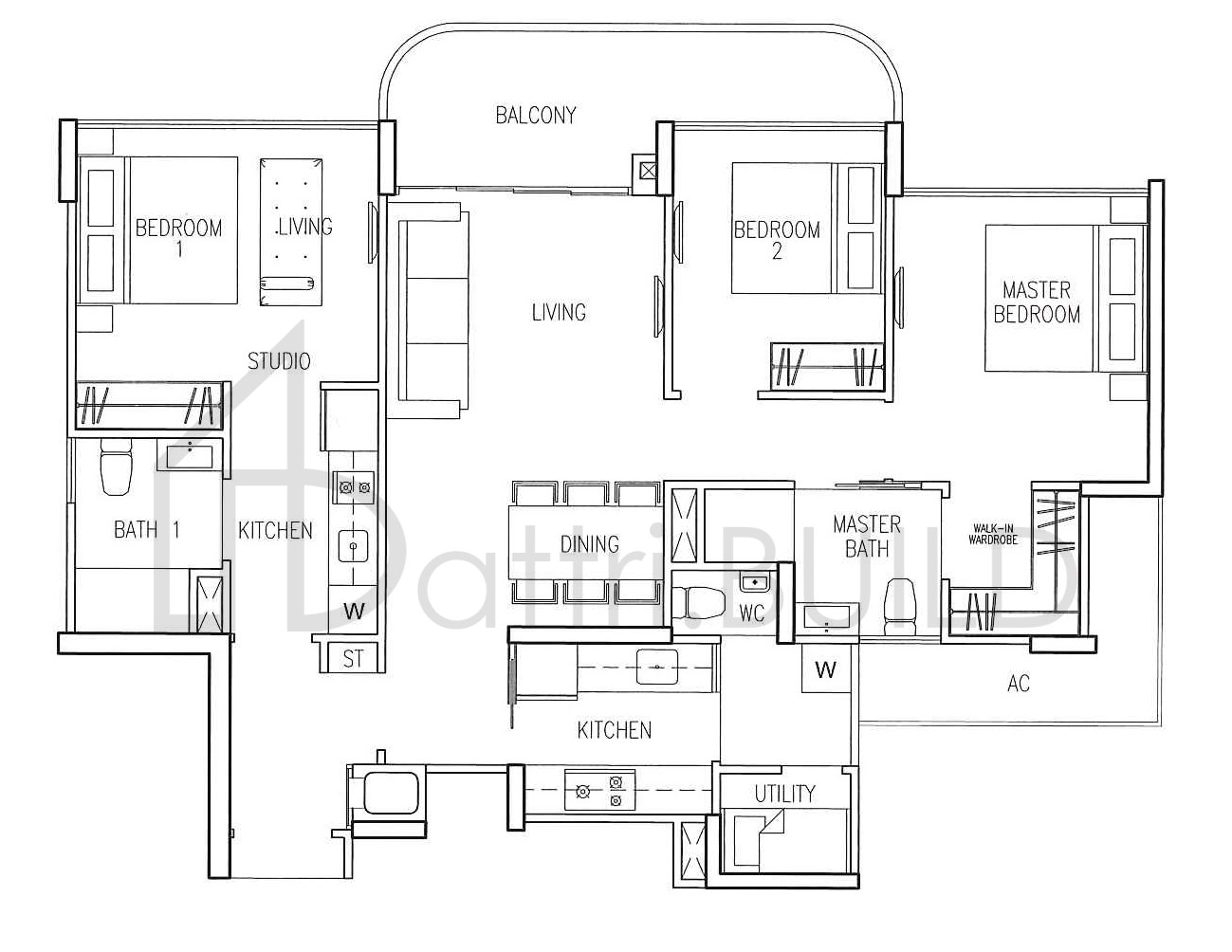 RIVERSOUND RESIDENCE C3(DK) floorplan (watermarked)