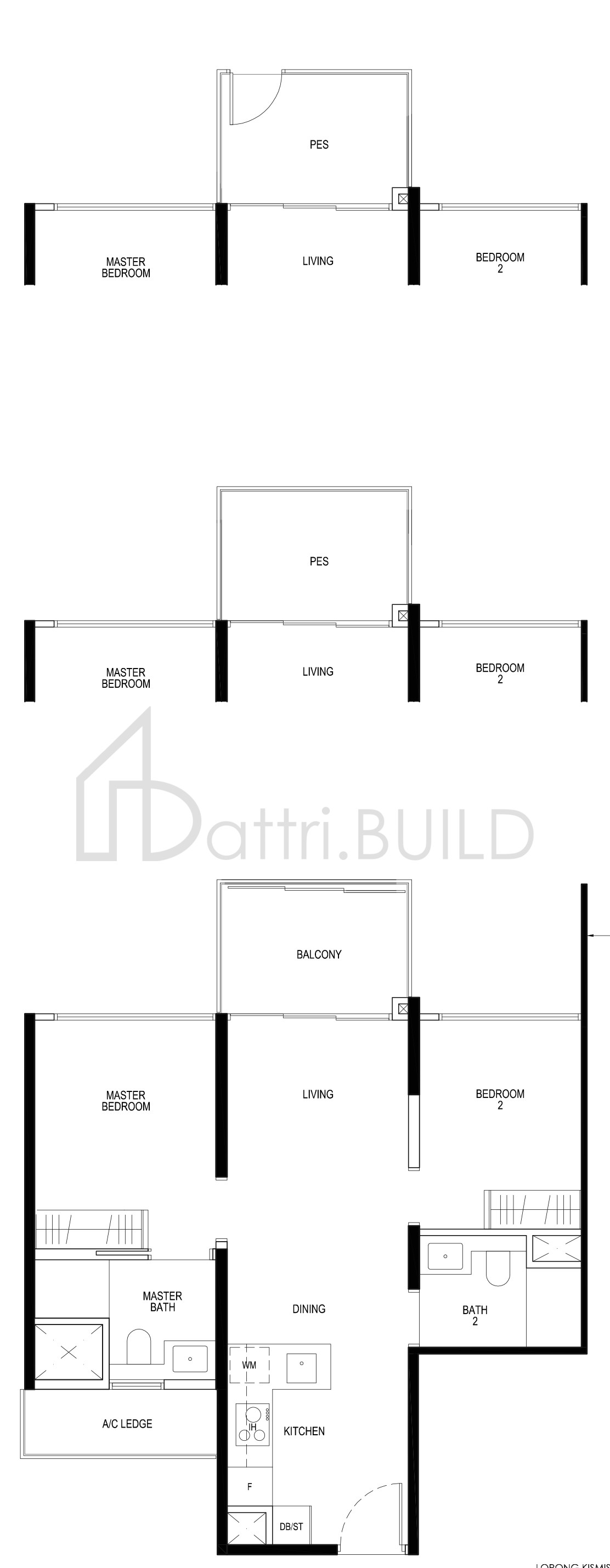 DAINTREE RESIDENCE B2b-P1 floorplan (watermarked)