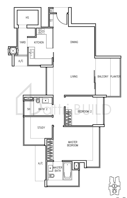THE TRIZON B2 floorplan (watermarked)