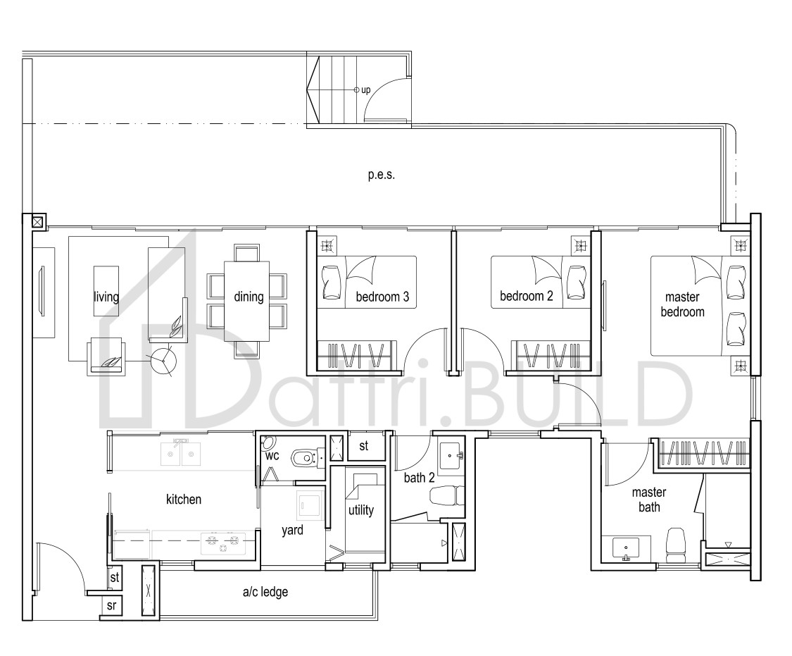 TREE HOUSE B2p floorplan (watermarked)