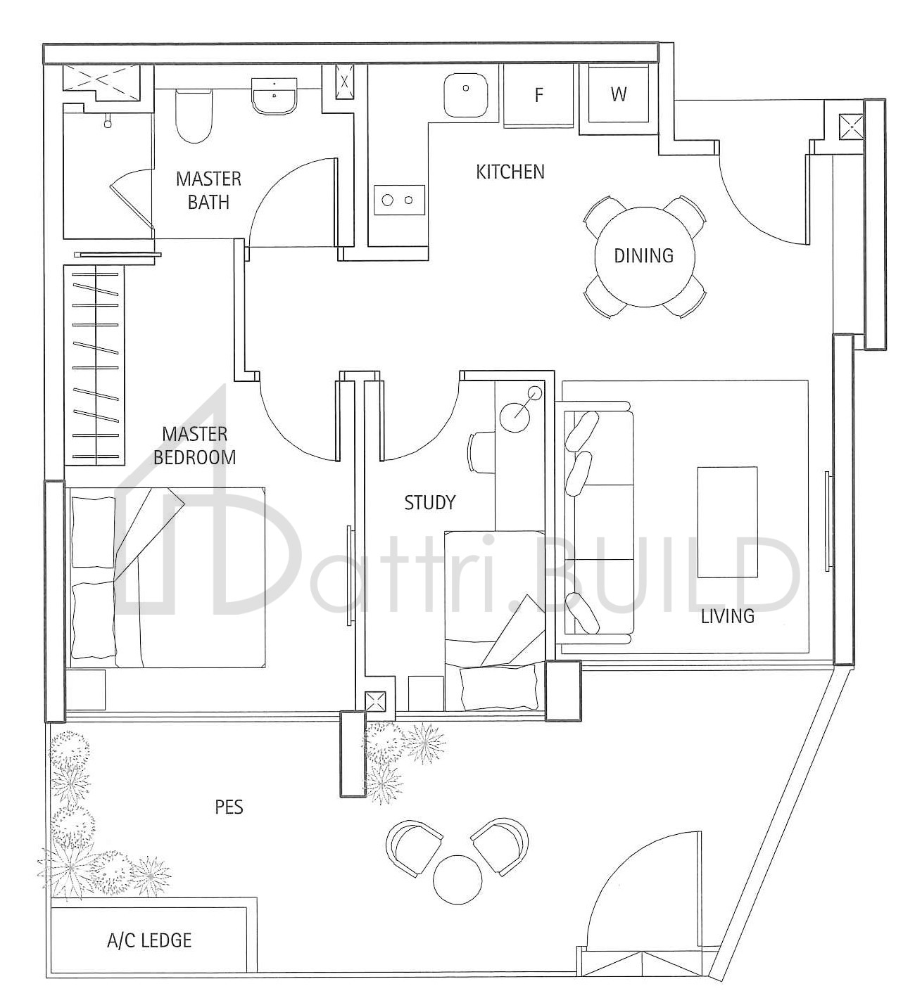 WATERBANK AT DAKOTA A1G floorplan (watermarked)