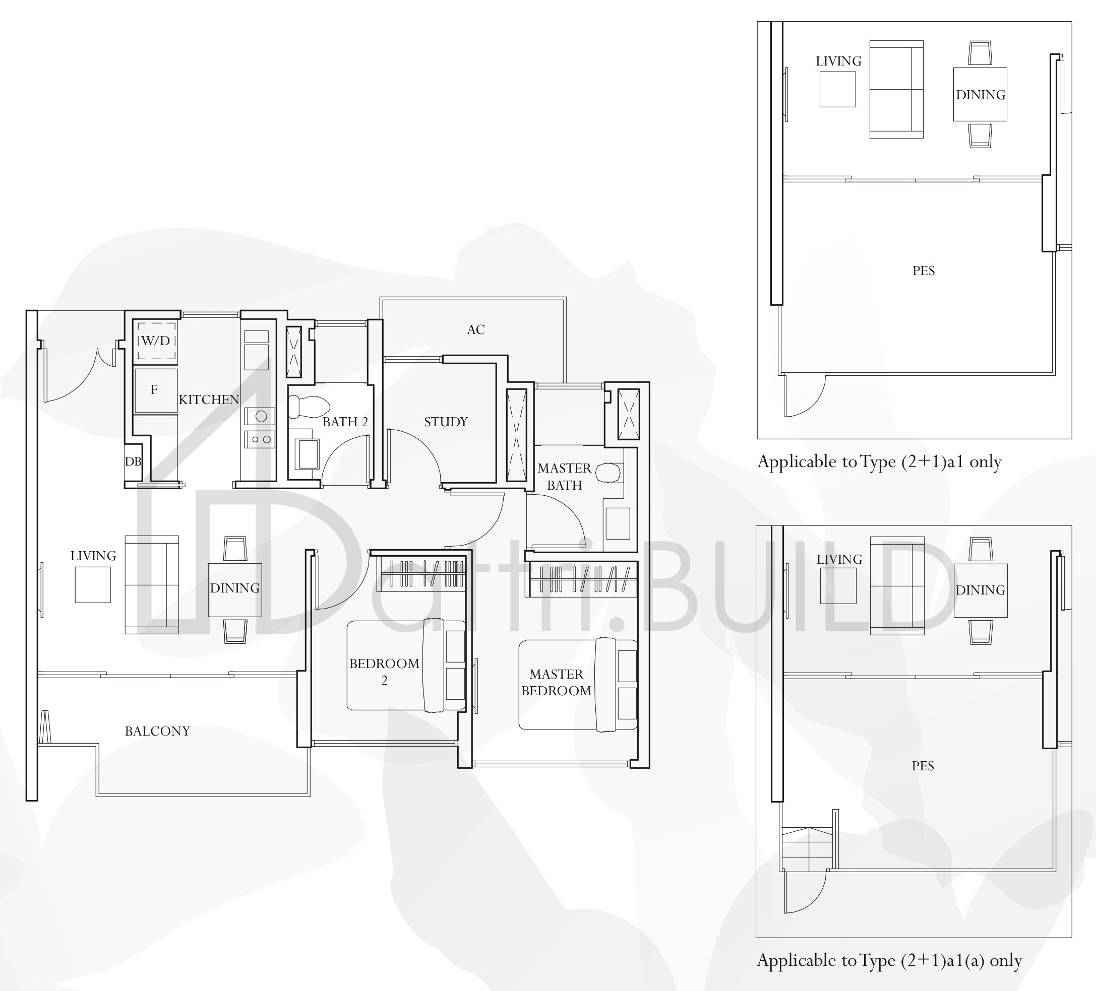 THE INFLORA (2+1)a1 floorplan (watermarked)