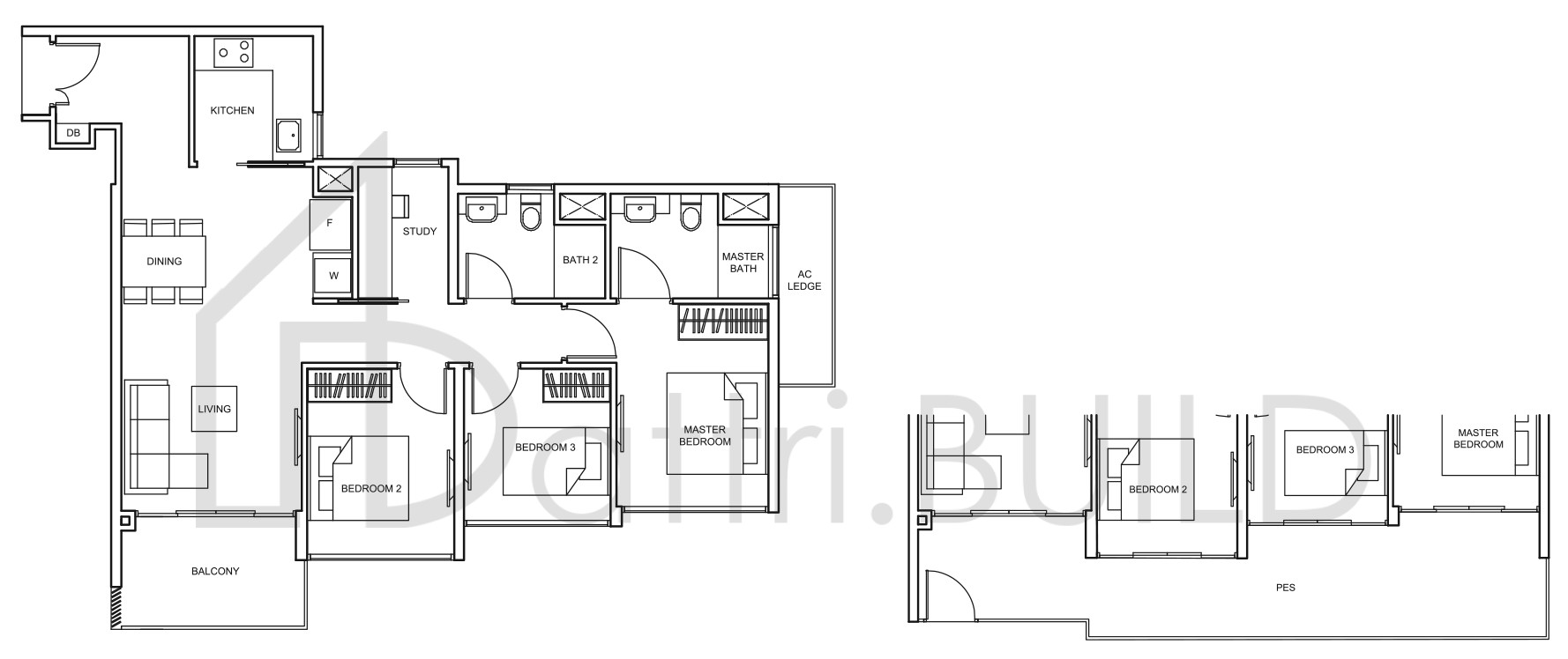 THE GLADES C6-P floorplan (watermarked)