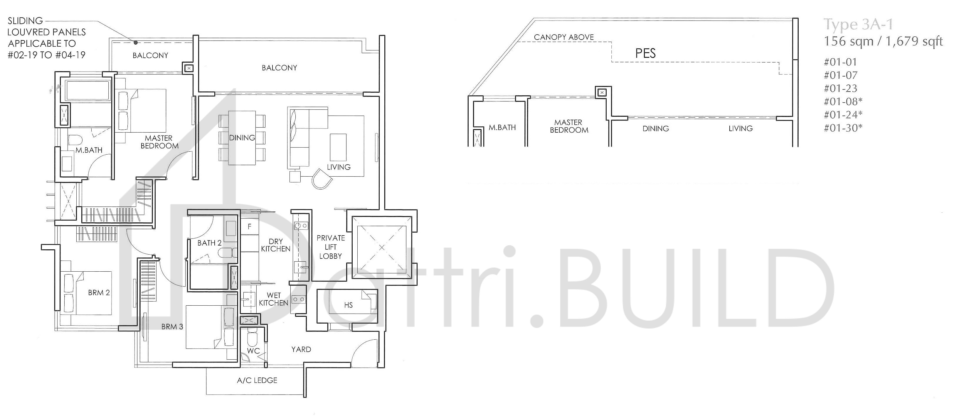 THE GLYNDEBOURNE 3A-1 floorplan (watermarked)