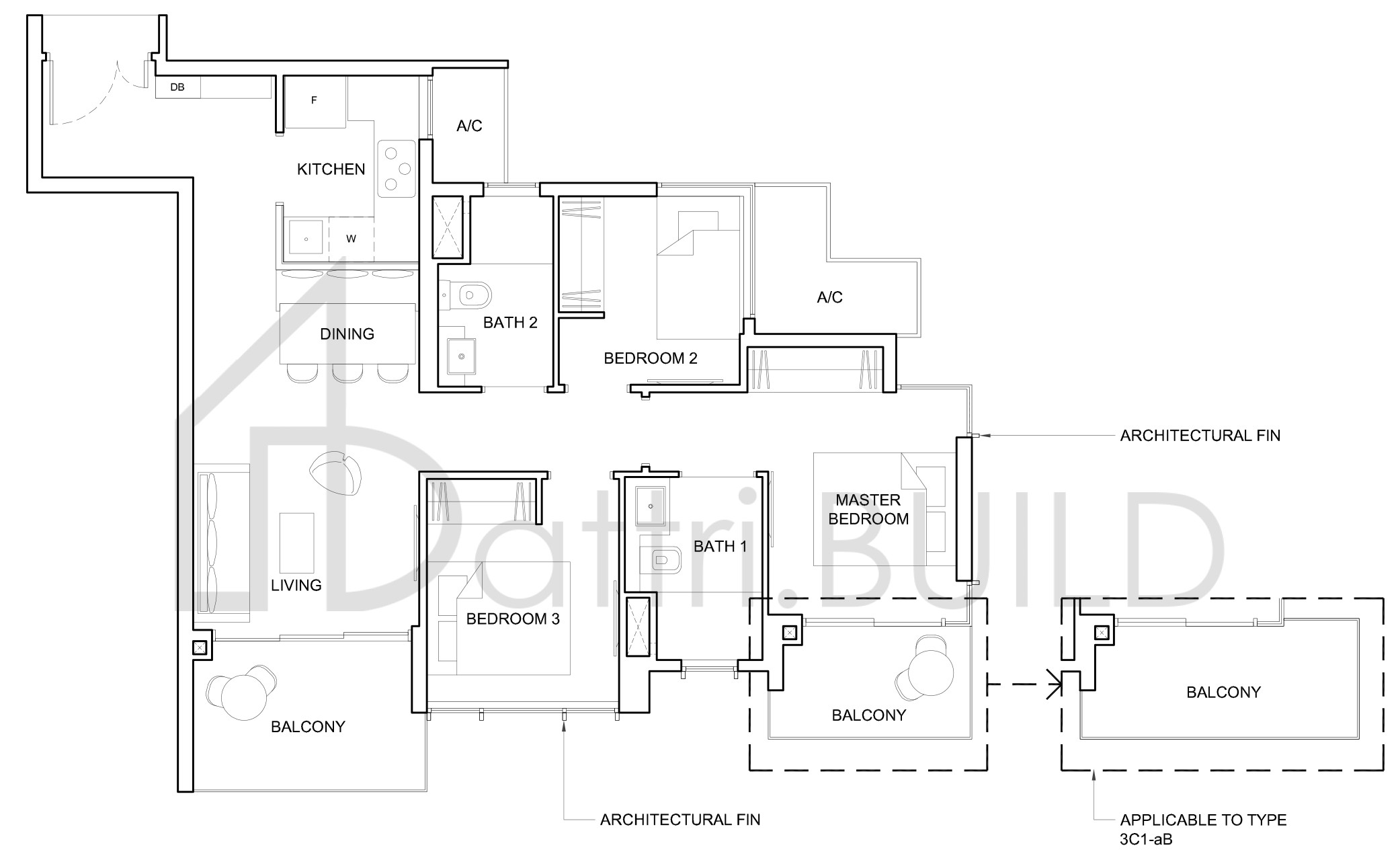 HIGH PARK RESIDENCES 3C1-aB floorplan (watermarked)
