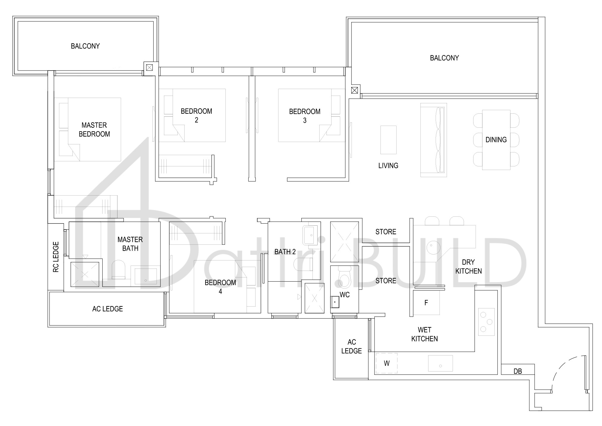 THE FLORENCE RESIDENCES 4C2a(b) floorplan (watermarked)