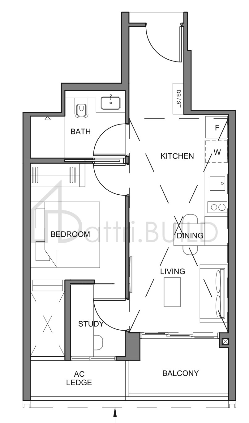 PARC CLEMATIS 1BR+S3 floorplan (watermarked)