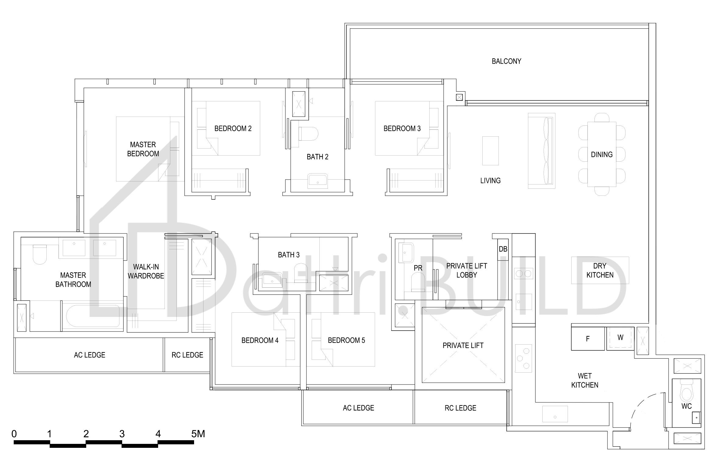 THE FLORENCE RESIDENCES 5B1 floorplan (watermarked)