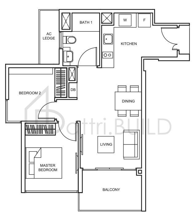 THE GLADES Bs1 floorplan (watermarked)