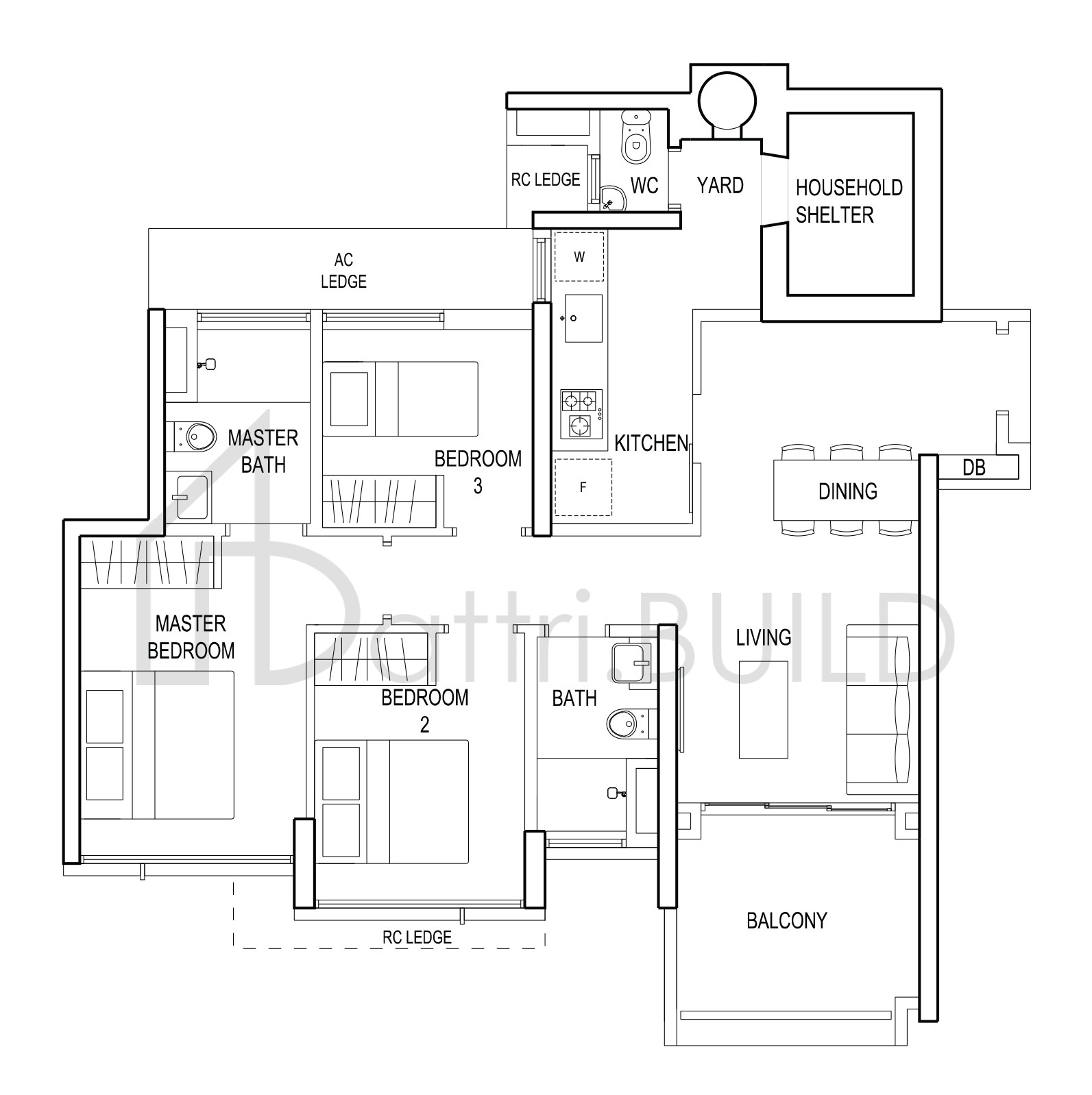 THE TERRACE A floorplan (watermarked)