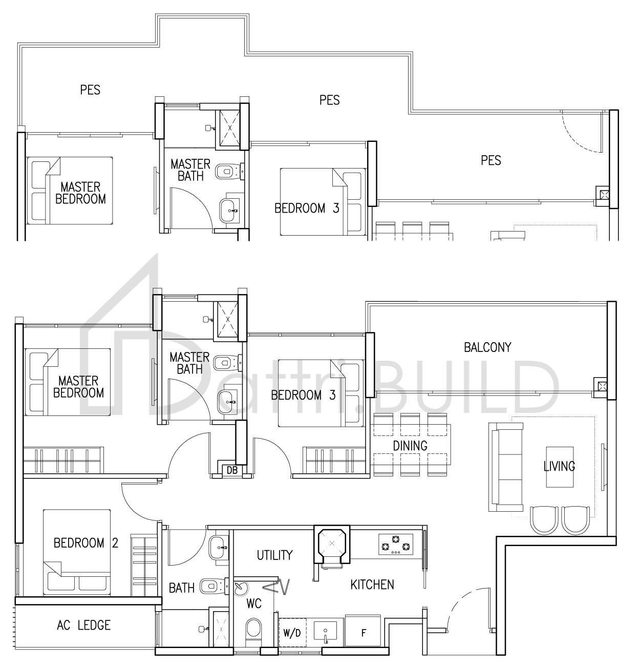 THE SKYWOODS 3 S4 P floorplan (watermarked)