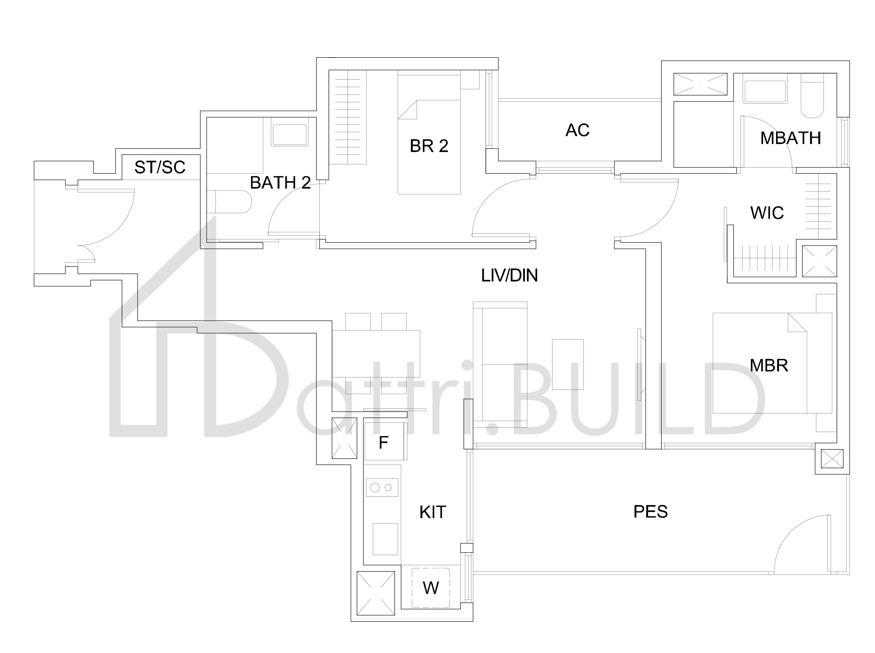 SKY VUE B2c1(P)(M)(2-br Suite) floorplan (watermarked)
