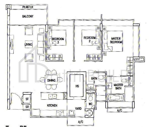 THE CALROSE B5a floorplan (watermarked)